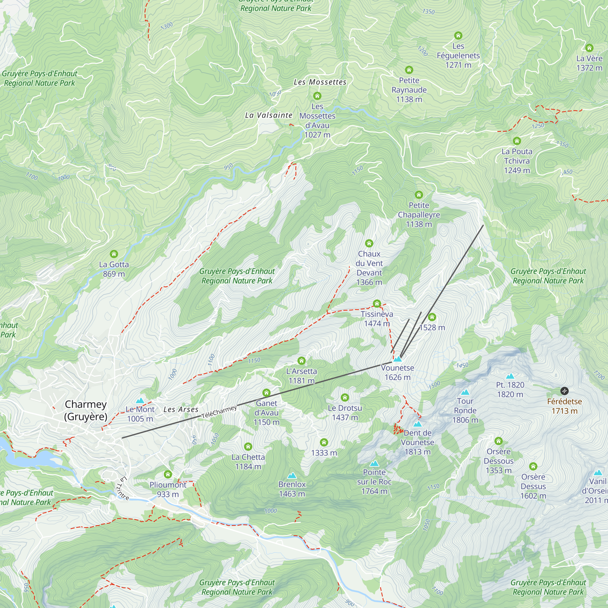 Les Parches map