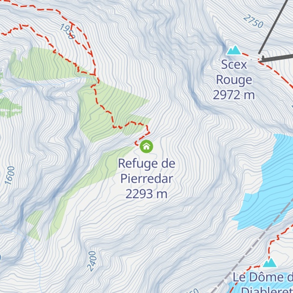 Map of Refuge de Pierredar
