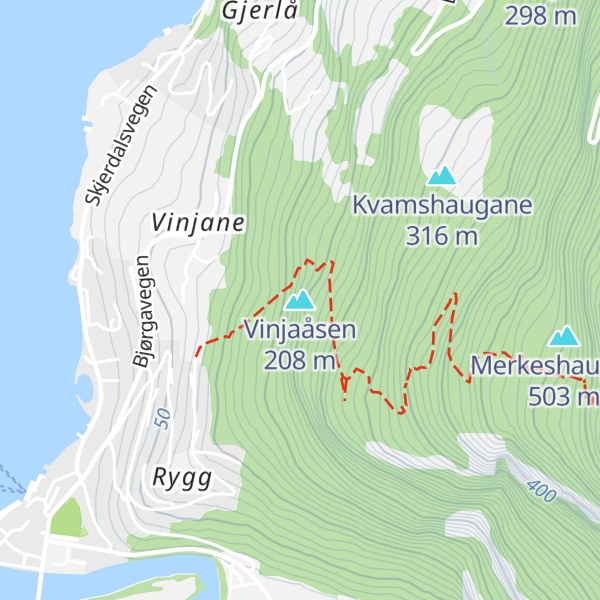Map of Vinjaåsen