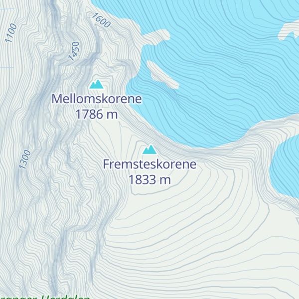Map of Fremsteskorene