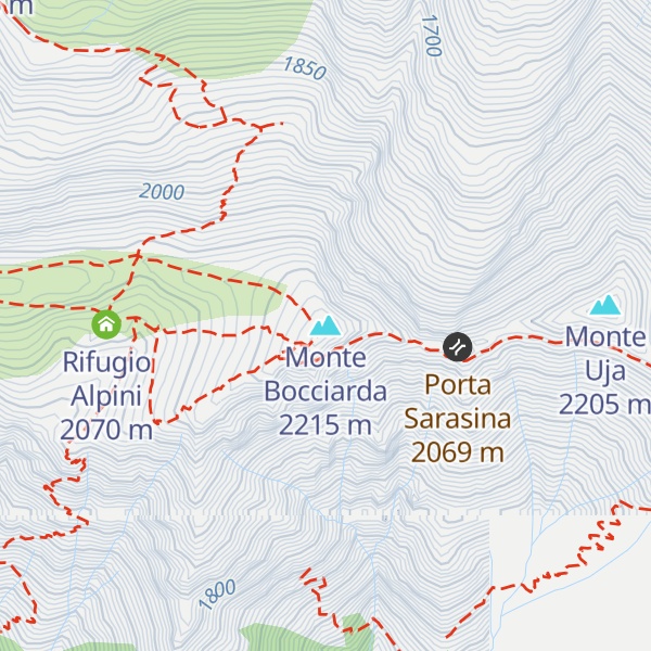 Map of Monte Bocciarda