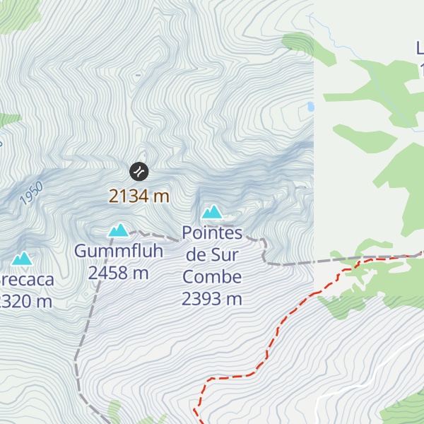 Map of Pointes de Sur Combe