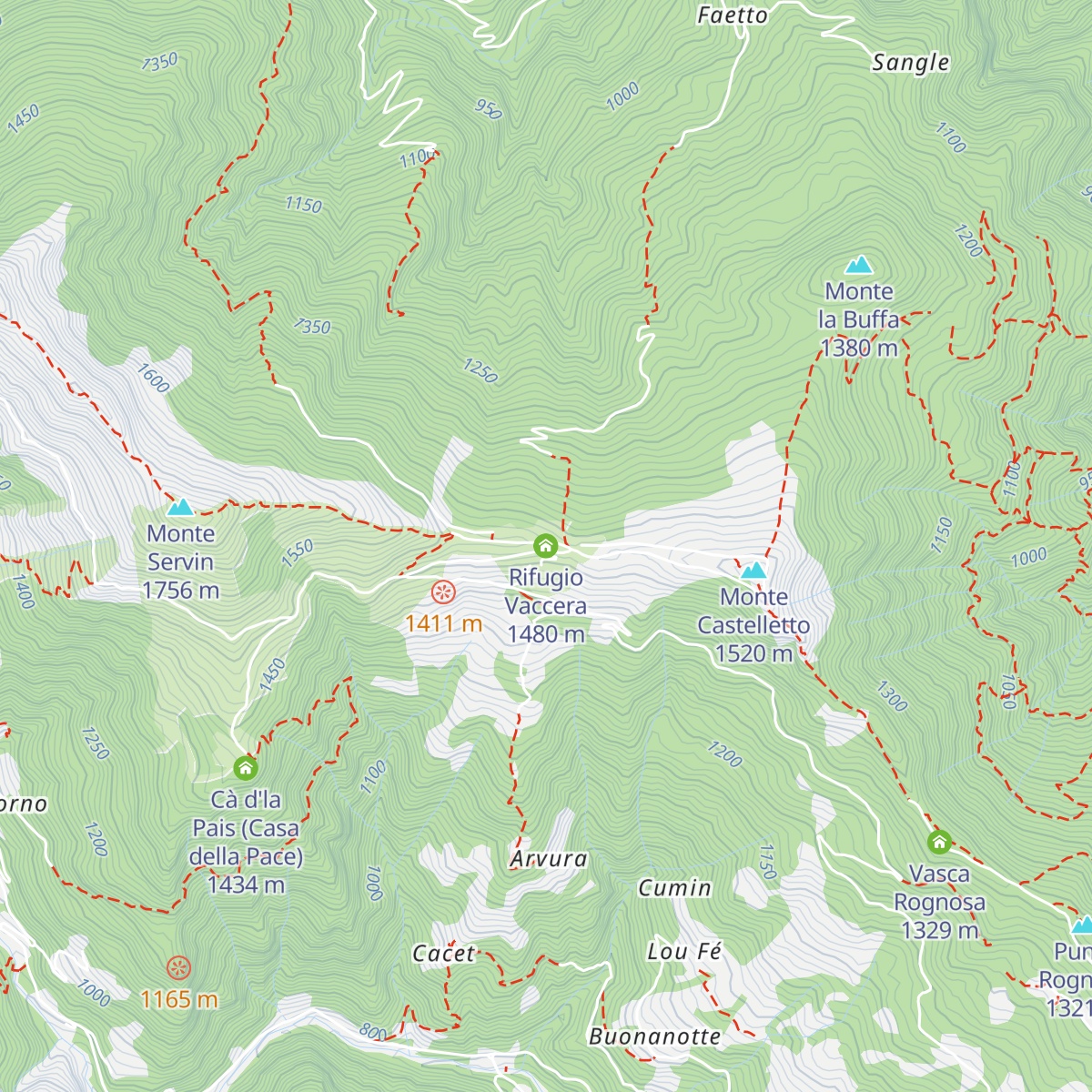 Rifugio Vaccera map