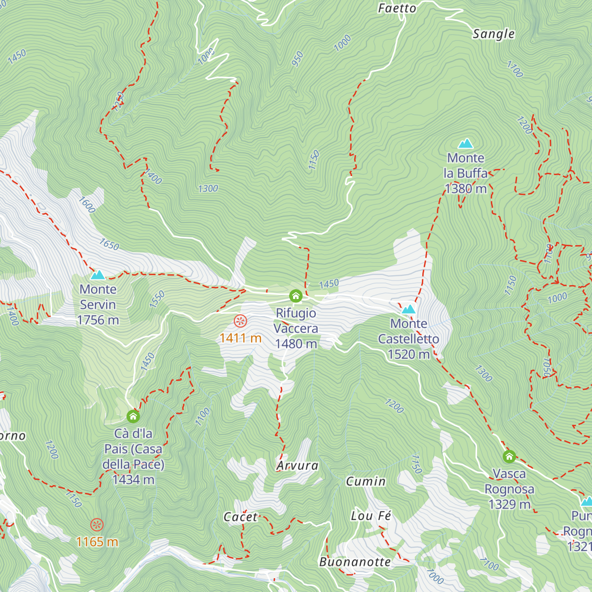 Rifugio Vaccera map