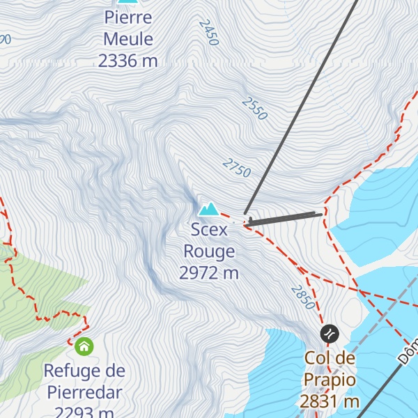 Map of Scex Rouge