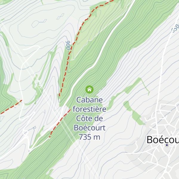Map of Cabane forestière Côte de Boécourt