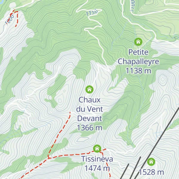 Map of Chaux du Vent Devant