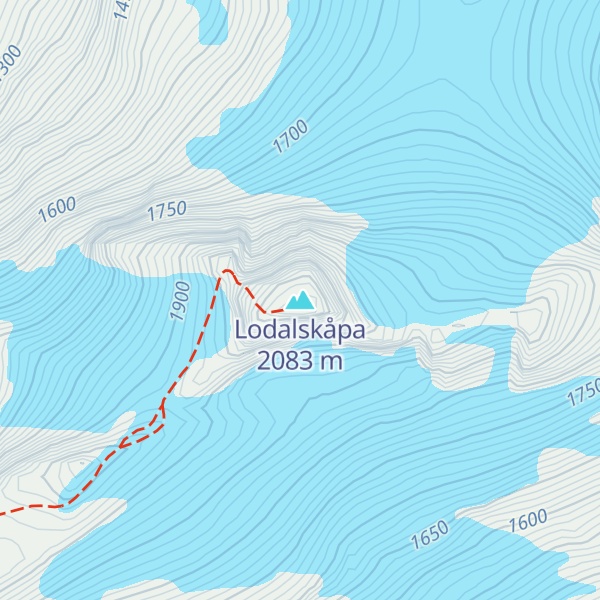 Map of Lodalskåpa