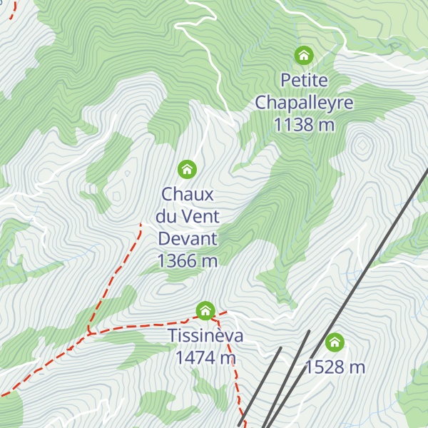 Map of Chaux du Vent Derrey