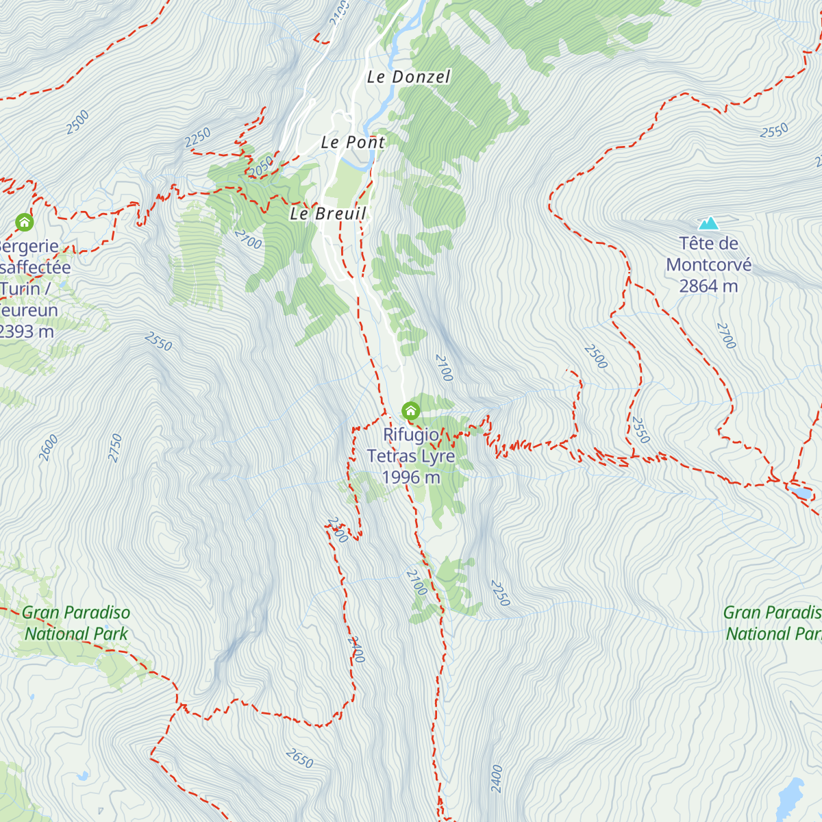 Rifugio Tetras Lyre map