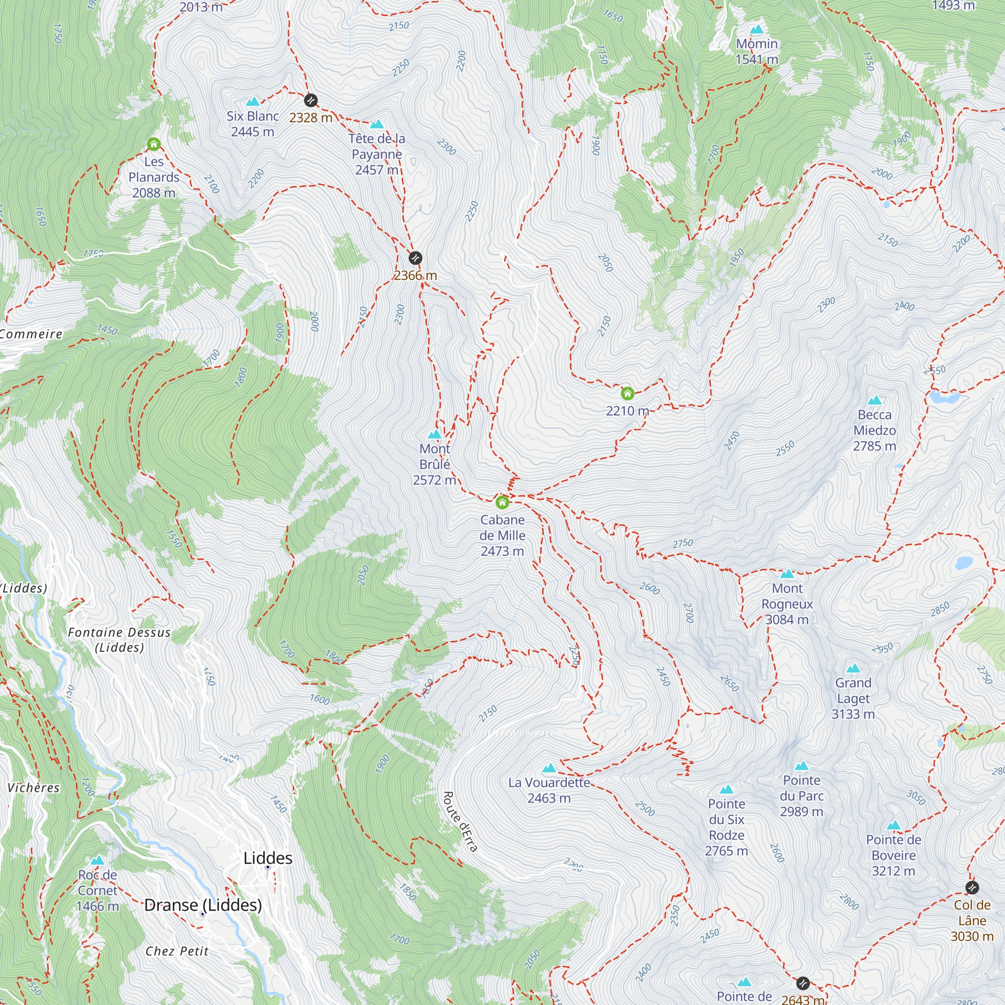 Cabane de Mille map