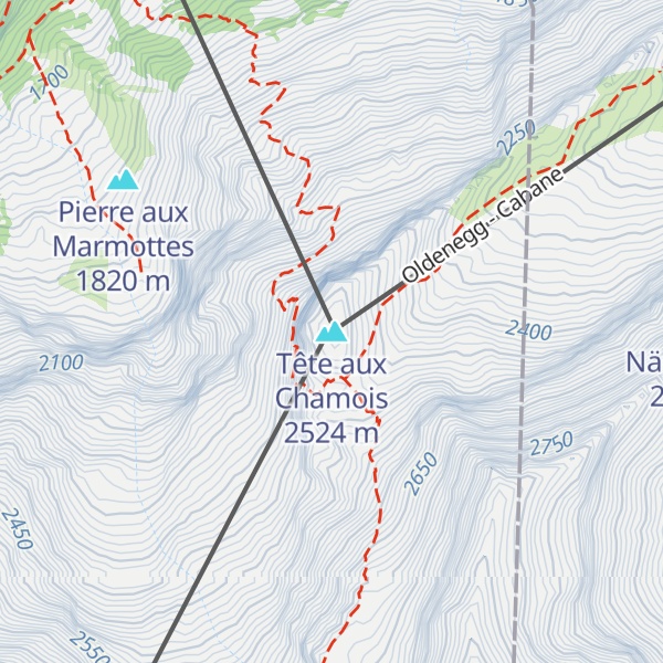 Map of Tête aux Chamois