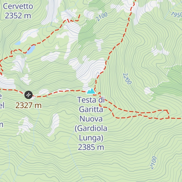 Map of Testa di Garitta Nuova (Gardiola Lunga)