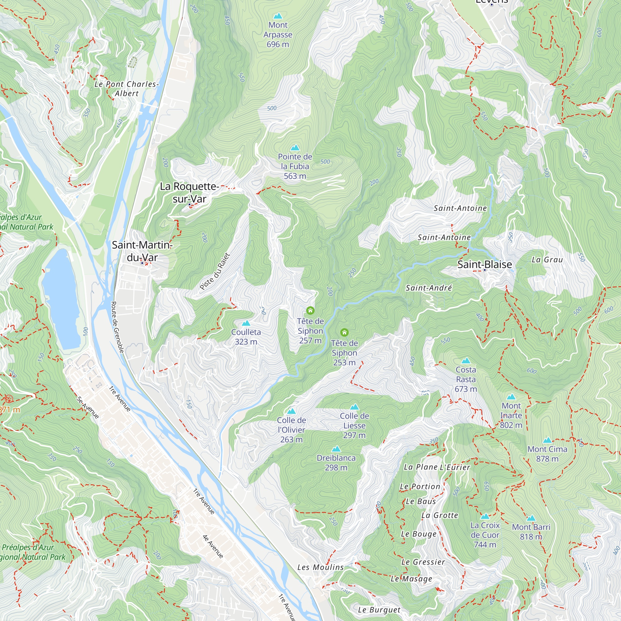Tête de Siphon map
