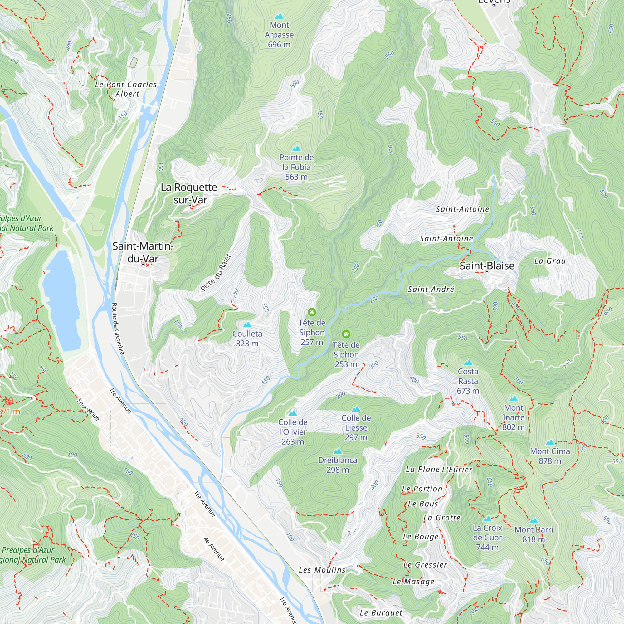 Tête de Siphon map