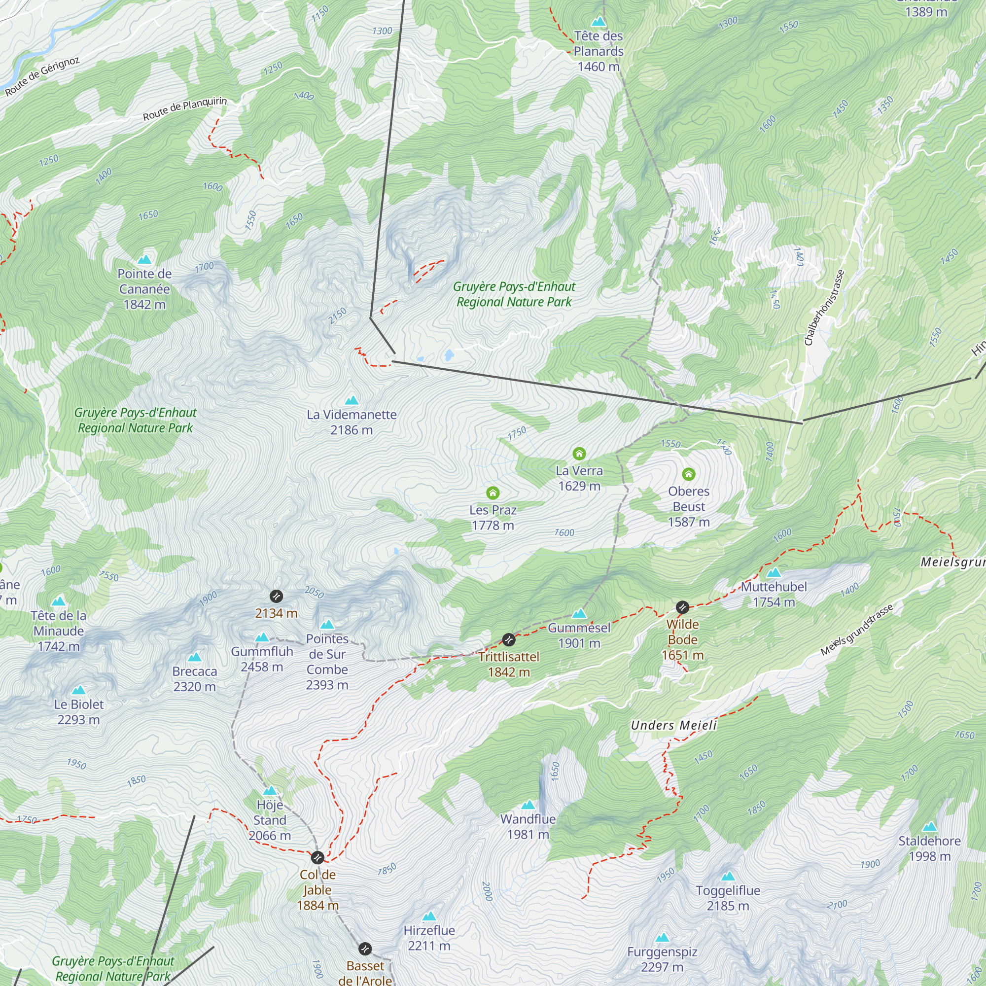 Les Praz map
