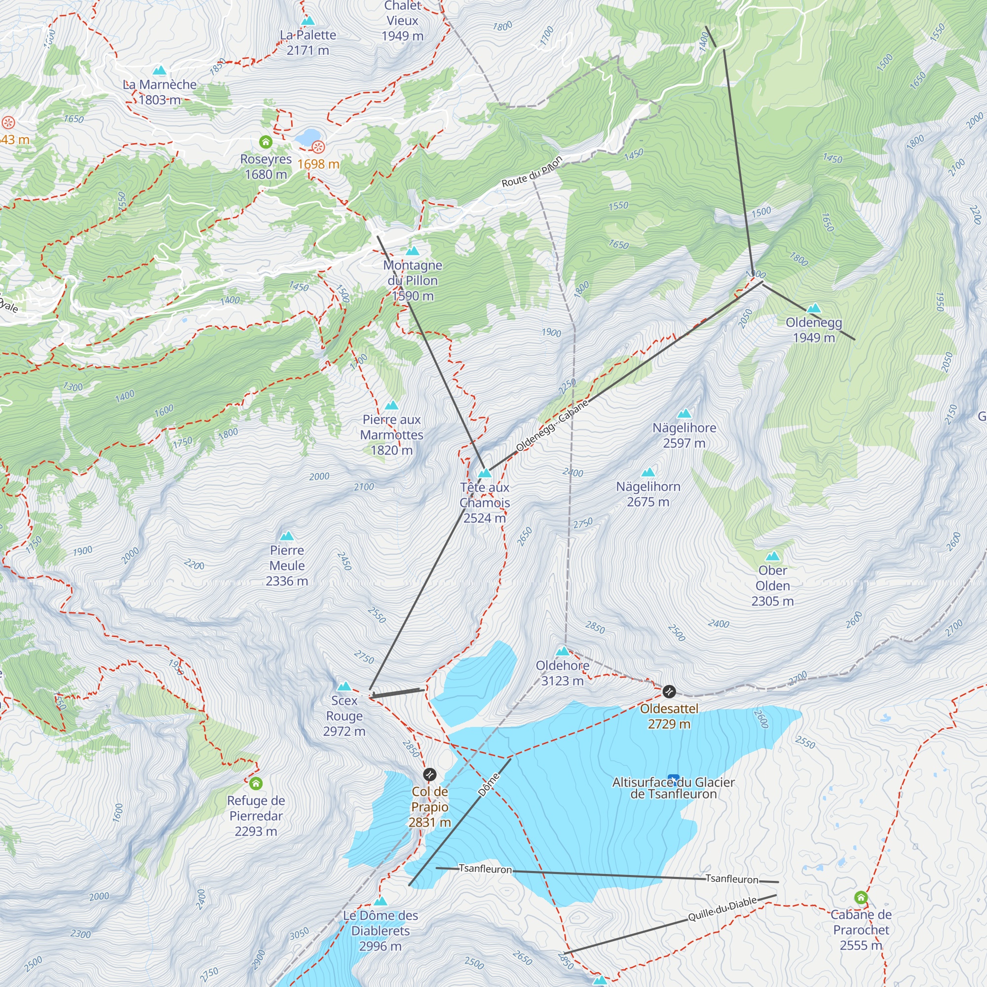Cabane des Diablerets map