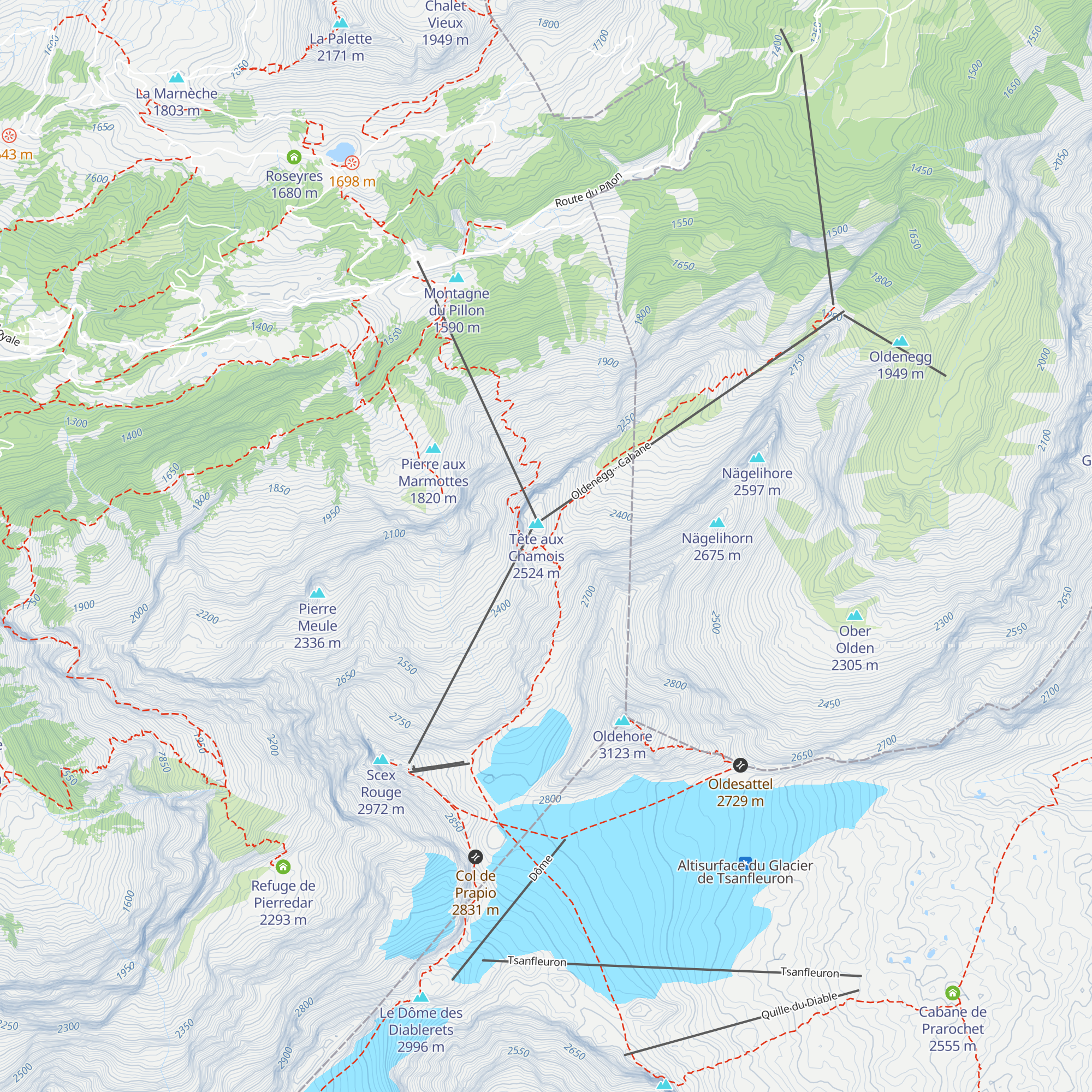 Cabane des Diablerets map