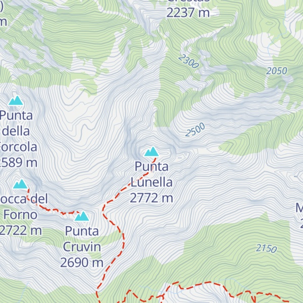 Map of Punta Lunella