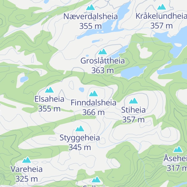 Map of Finndalsheia