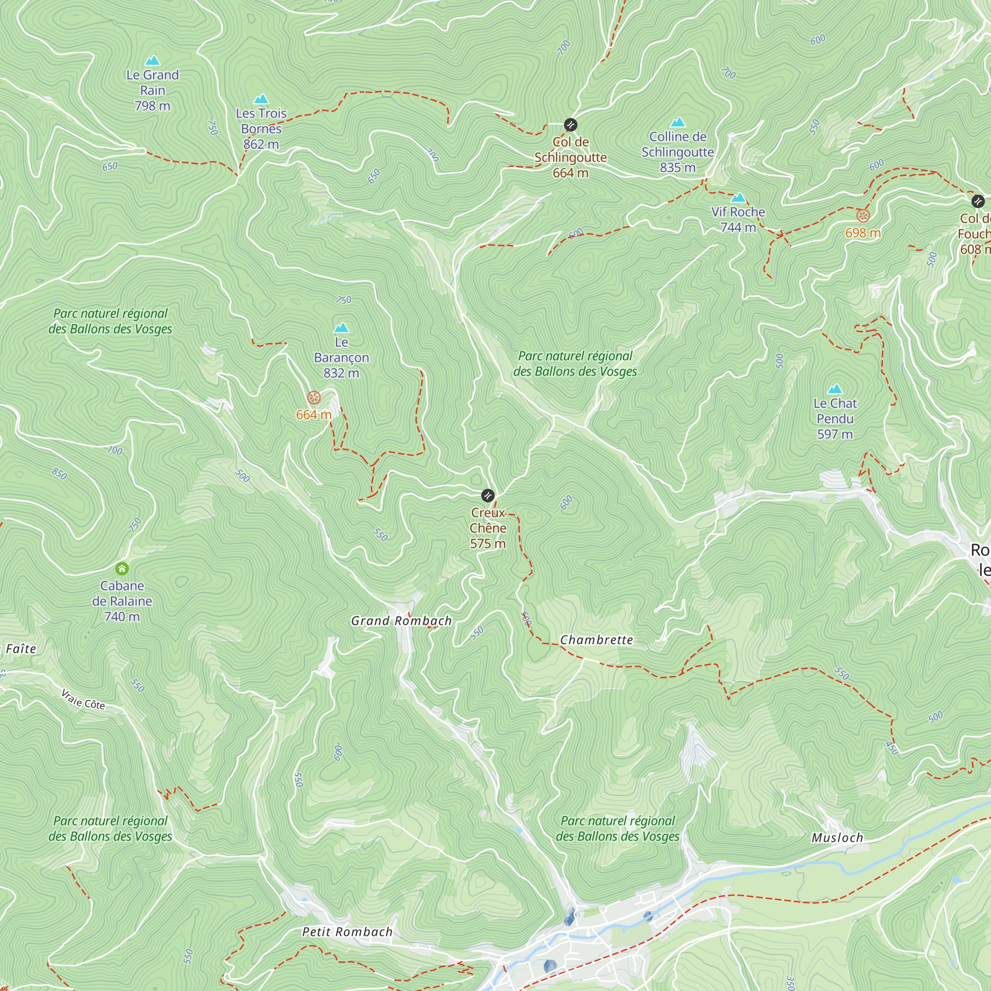 Refuge Creux Chêne map