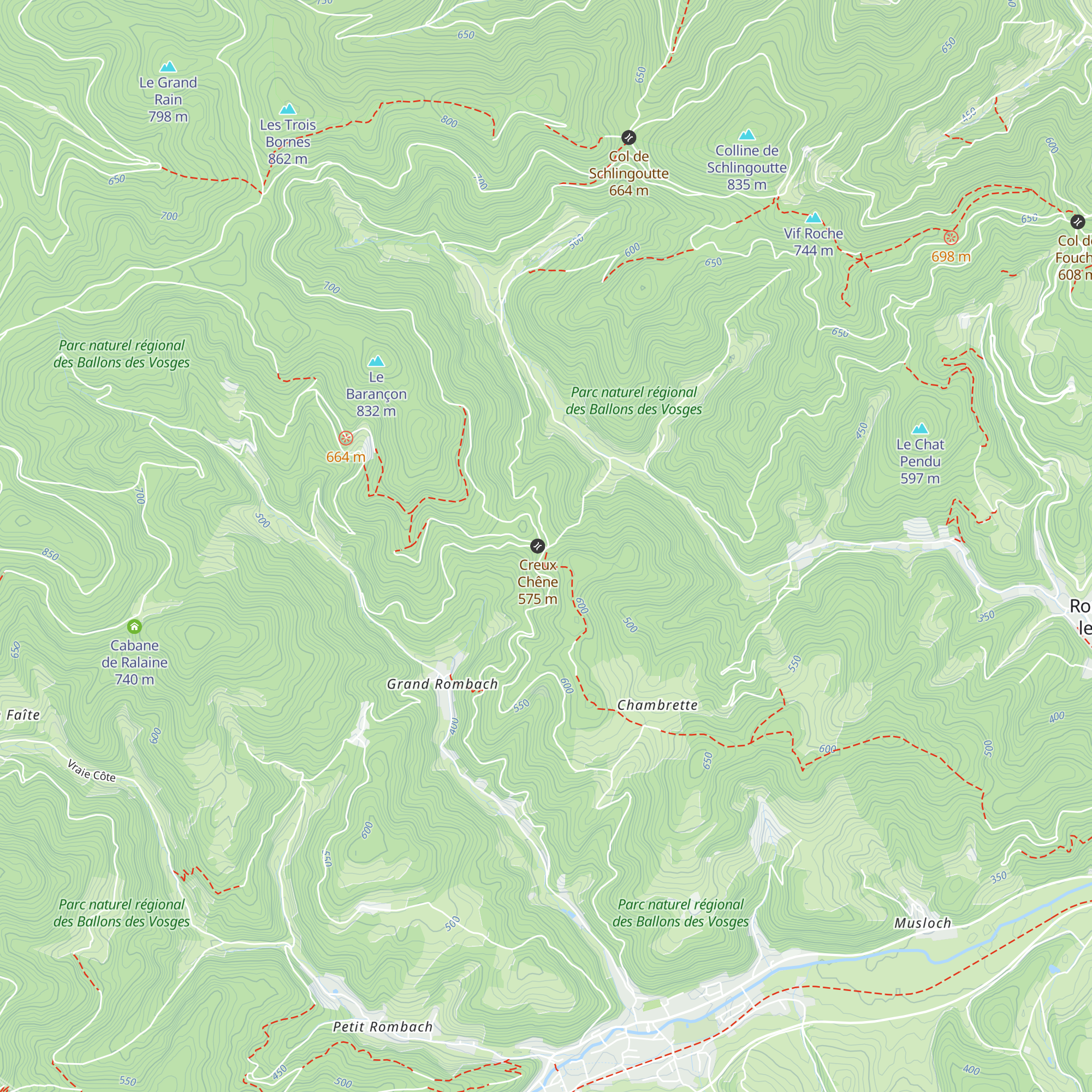 Refuge Creux Chêne map