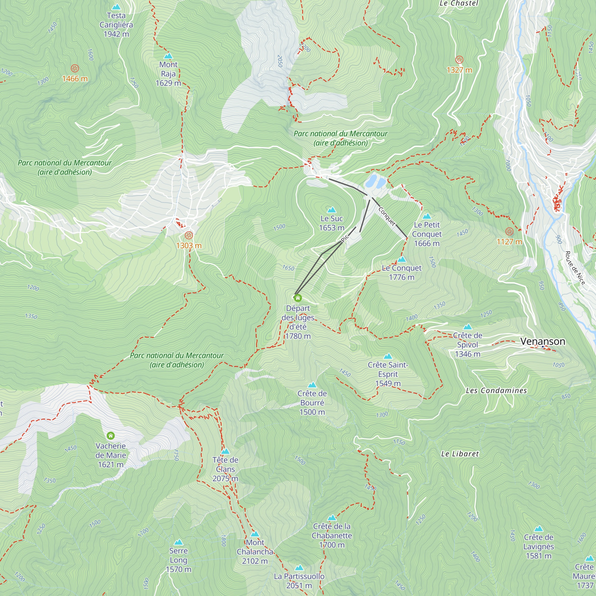 Départ des luges d'été map