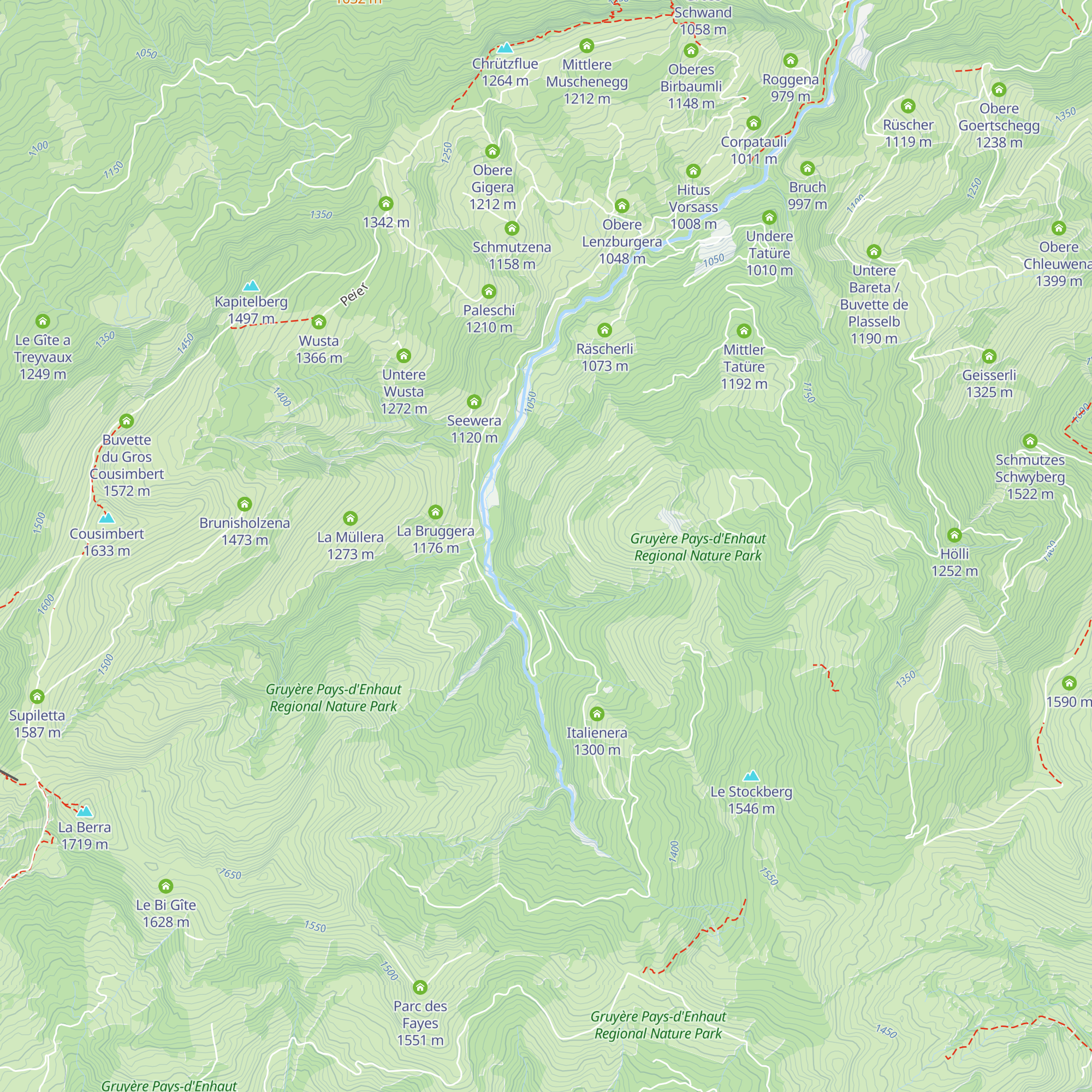 Les Troncs-Kühers map