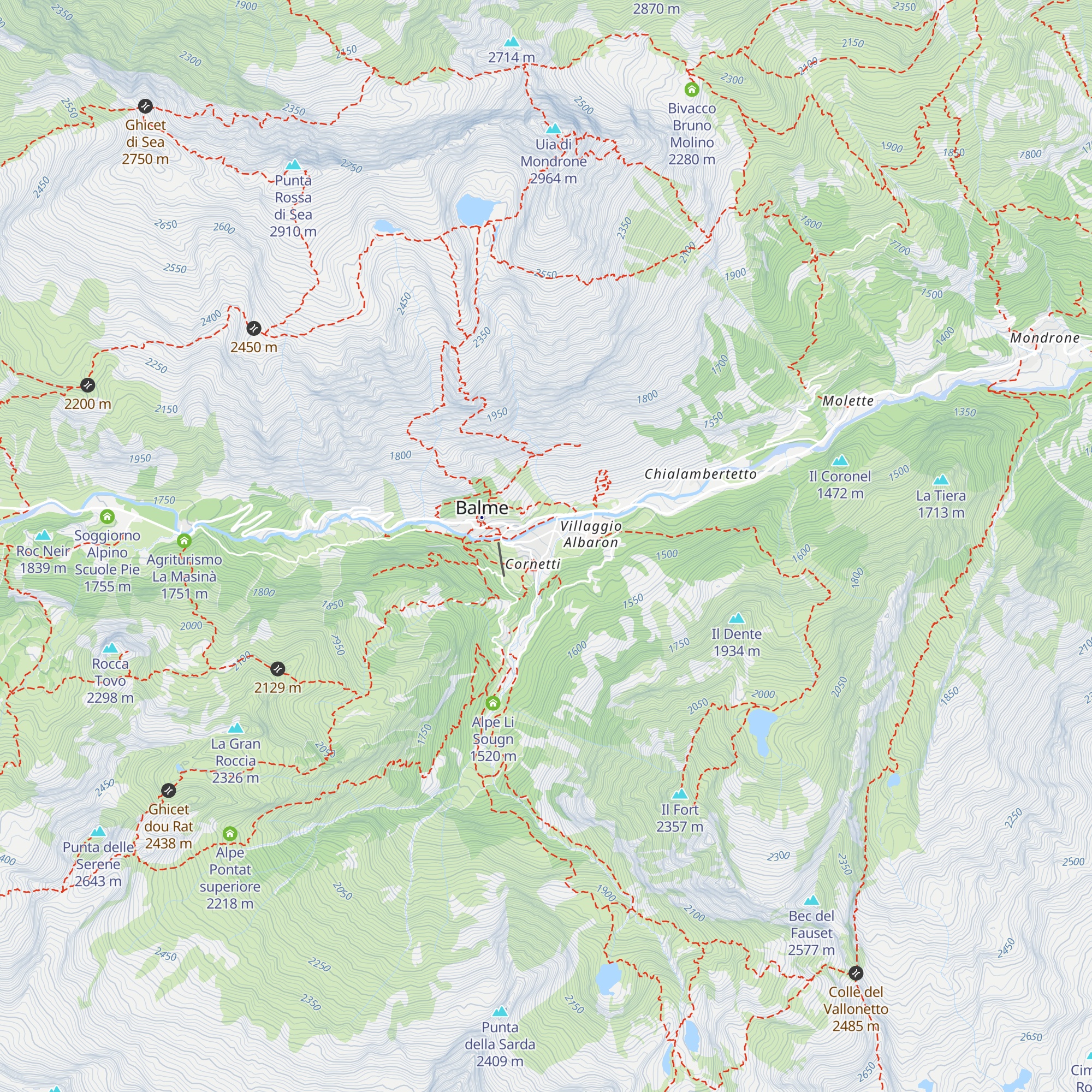 Les Montagnards map