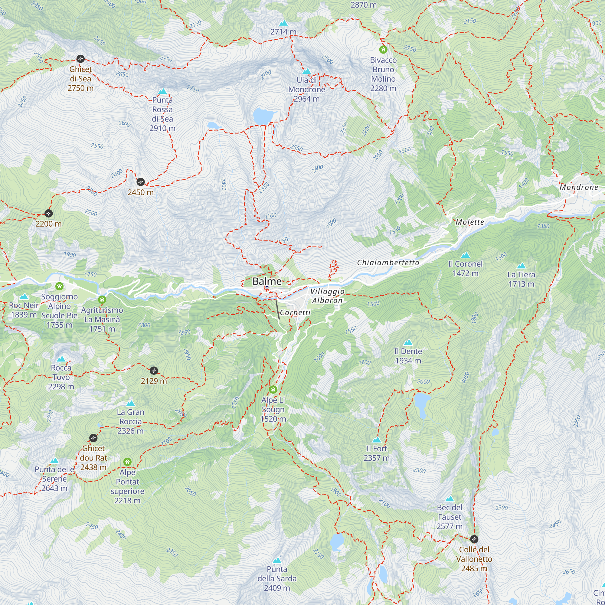 Les Montagnards map