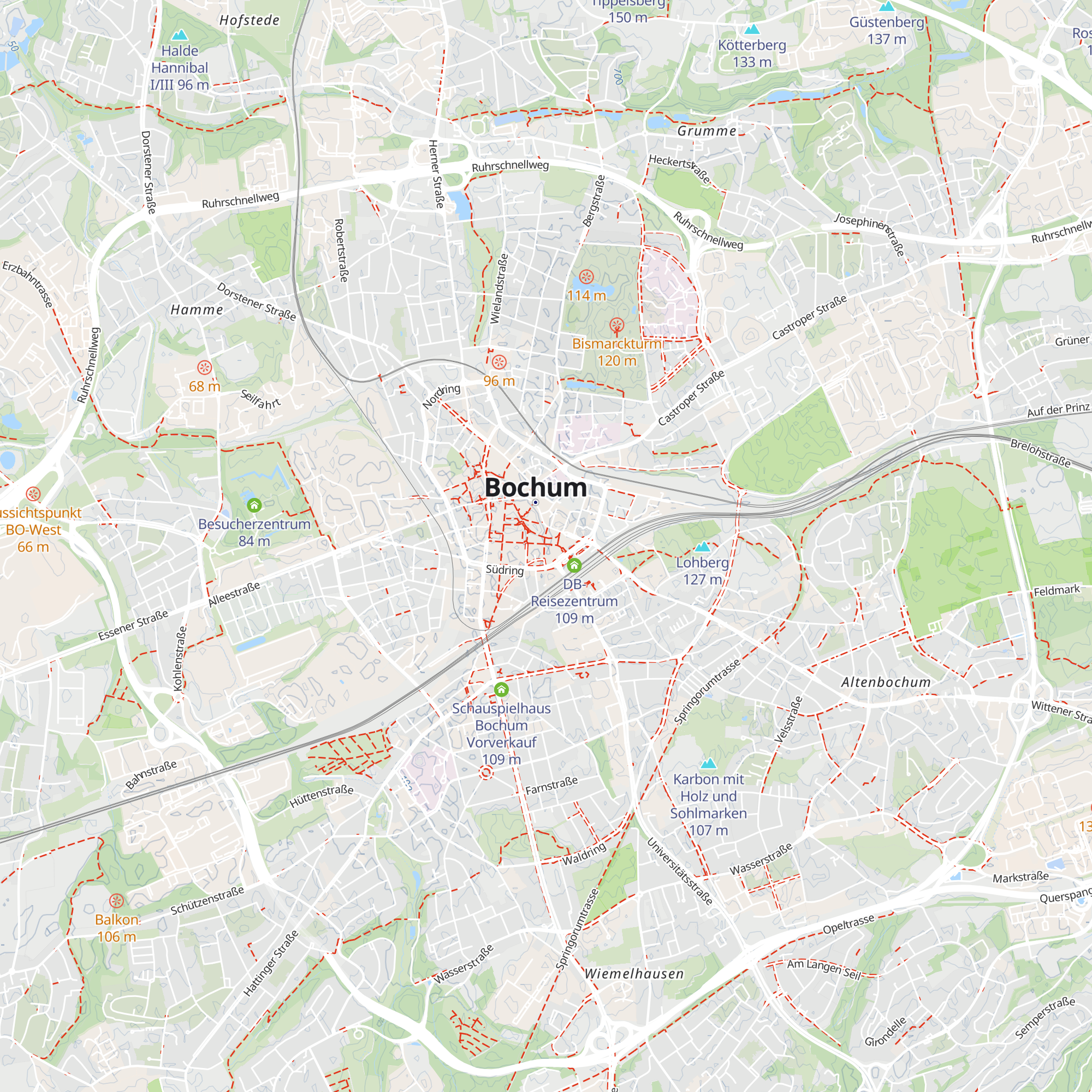 Bochum Ticketshop Touristinfo map