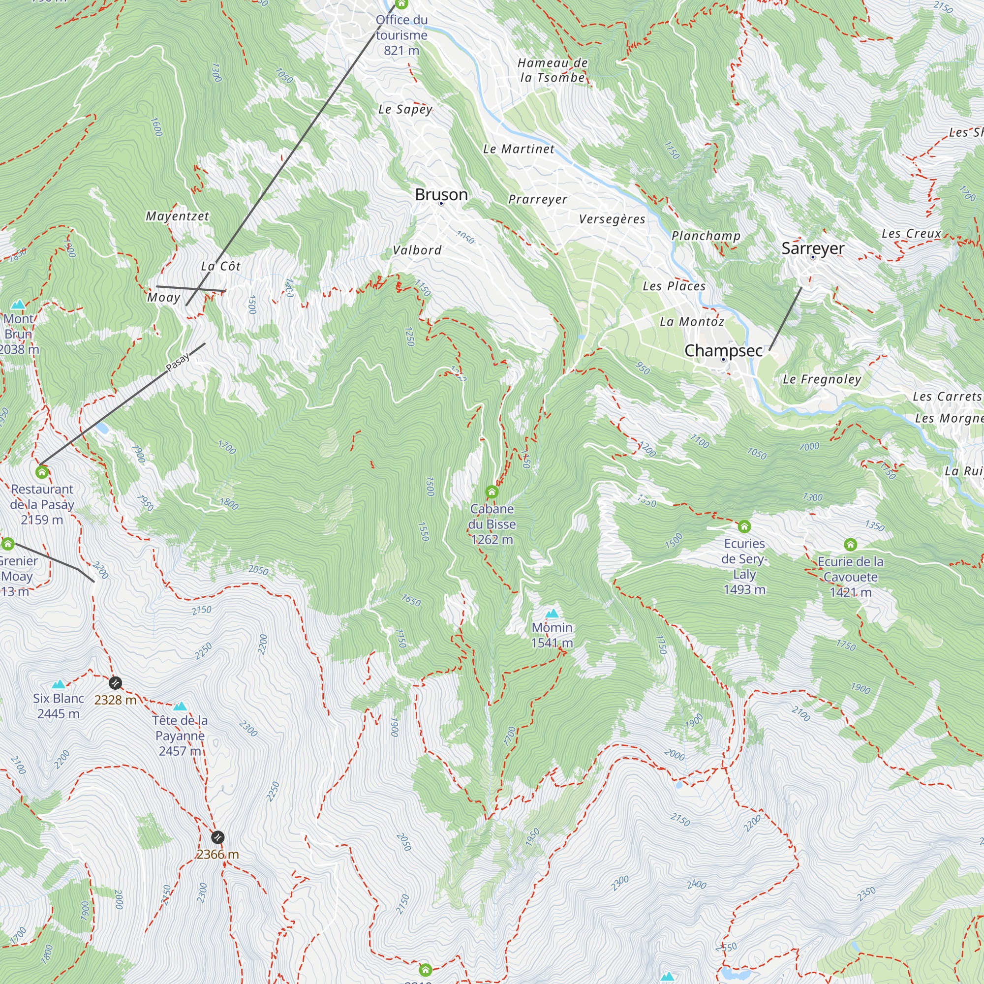 Cabane du Bisse map