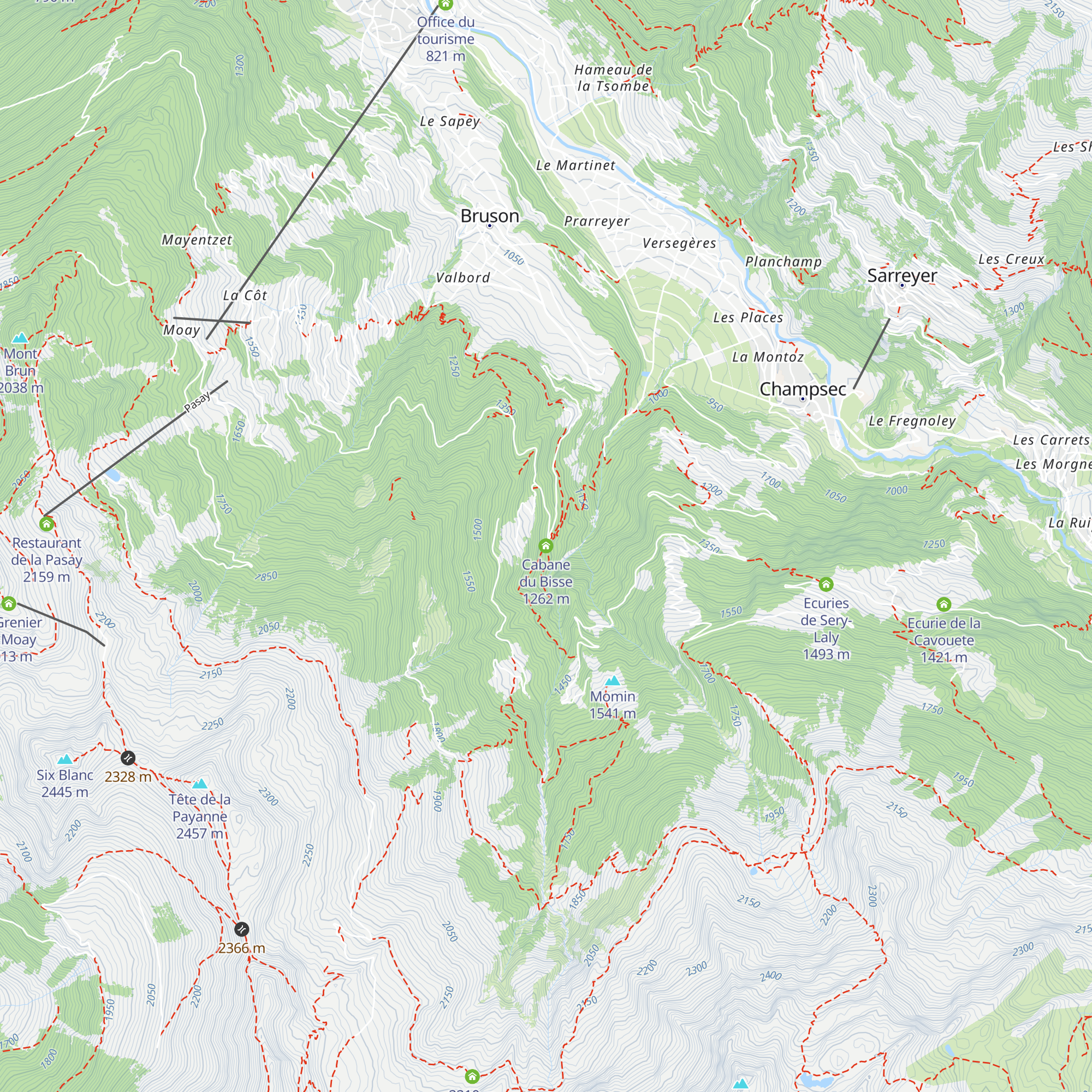 Cabane du Bisse map
