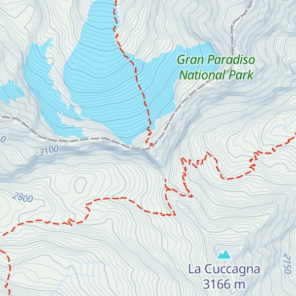 Map of Testa del Grand Etret