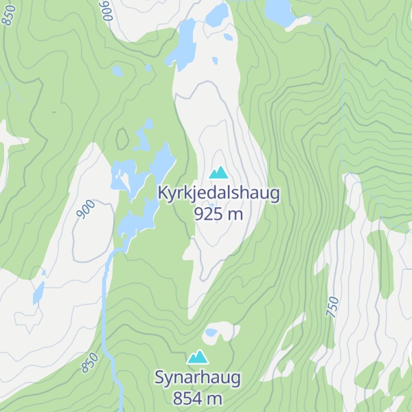 Map of Øydestølsknubbane