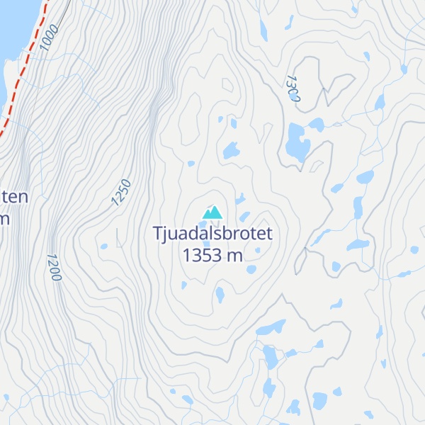 Map of Tjuadalsbrotet