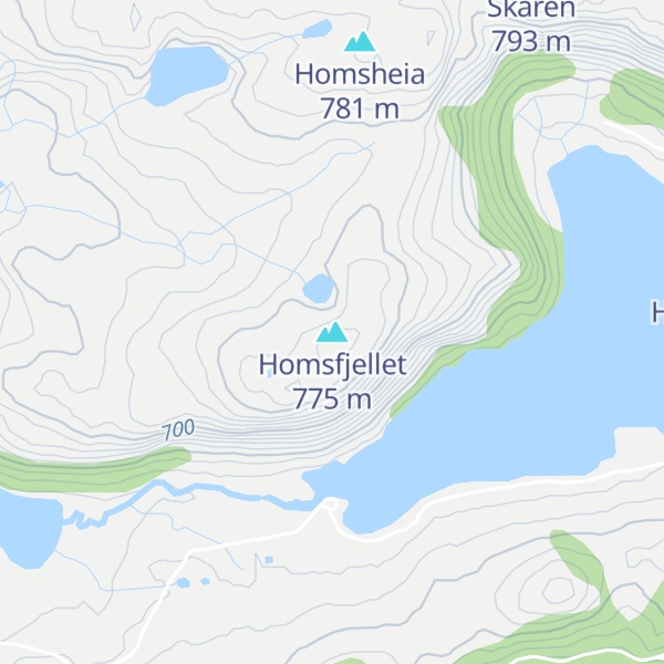 Map of Homsfjellet