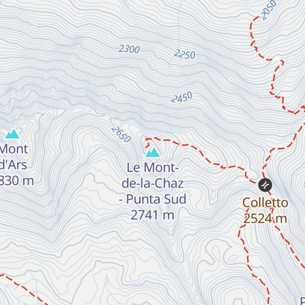 Map of Le Mont-de-la-Chaz - Punta Sud