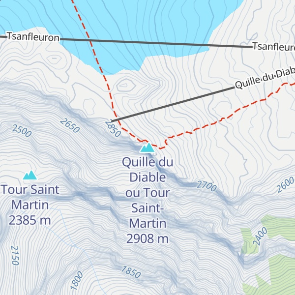 Map of Quille du Diable ou Tour Saint-Martin