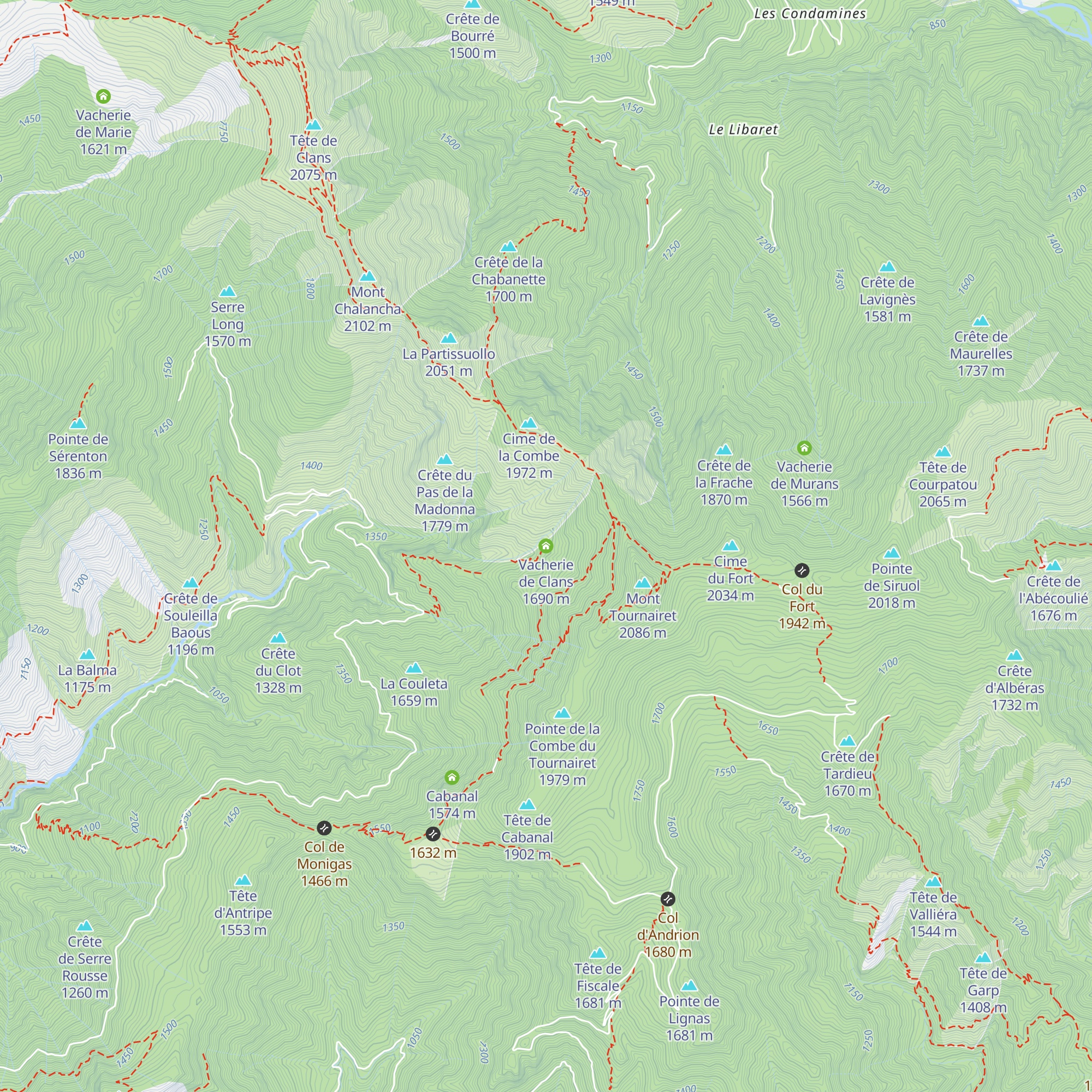 Vacherie de Clans map