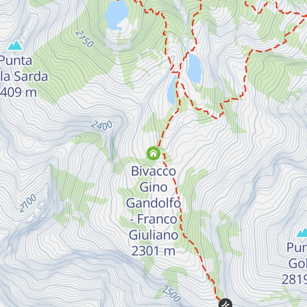Map of Bivacco Gino Gandolfo - Franco Giuliano