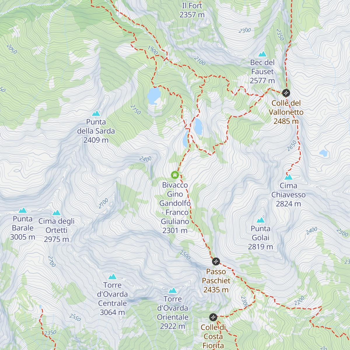 Bivacco Gino Gandolfo - Franco Giuliano map
