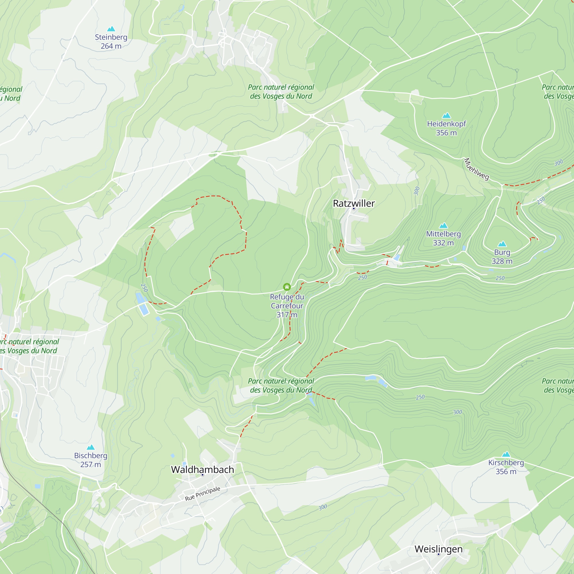 Refuge du Carrefour map