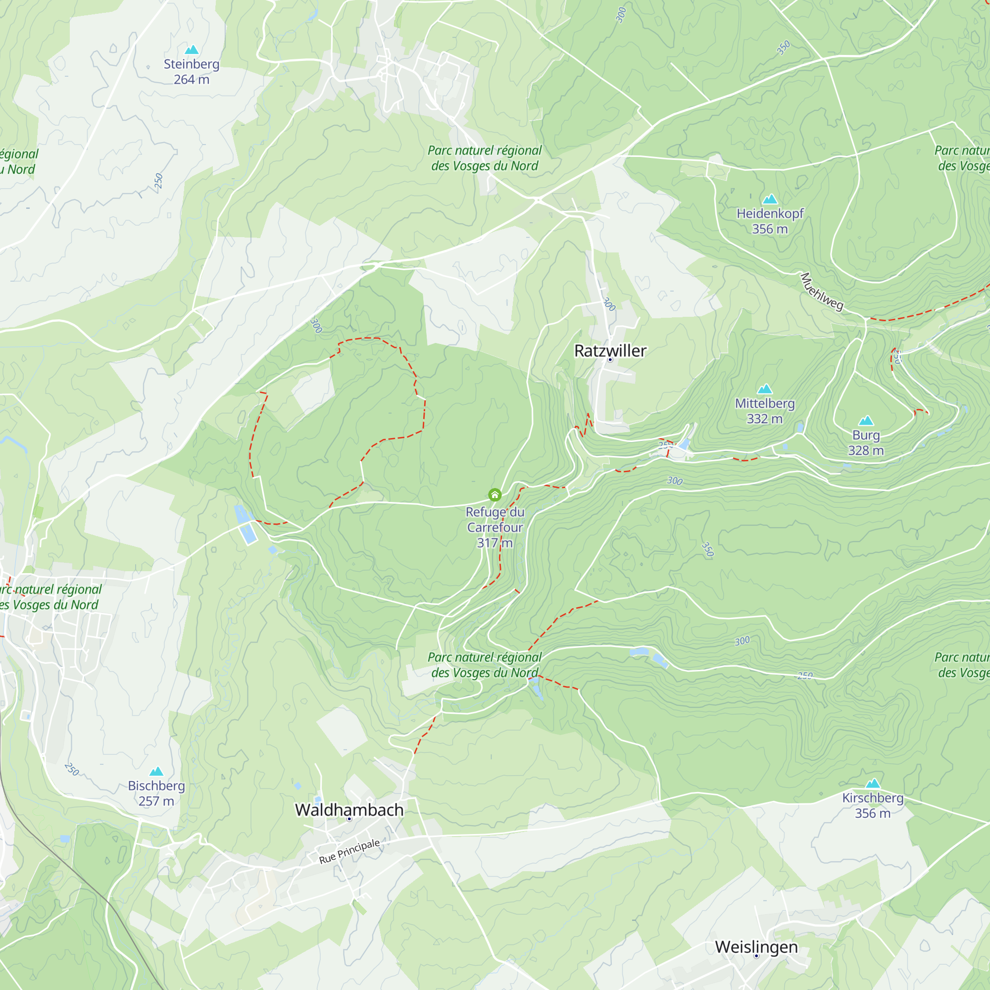 Refuge du Carrefour map