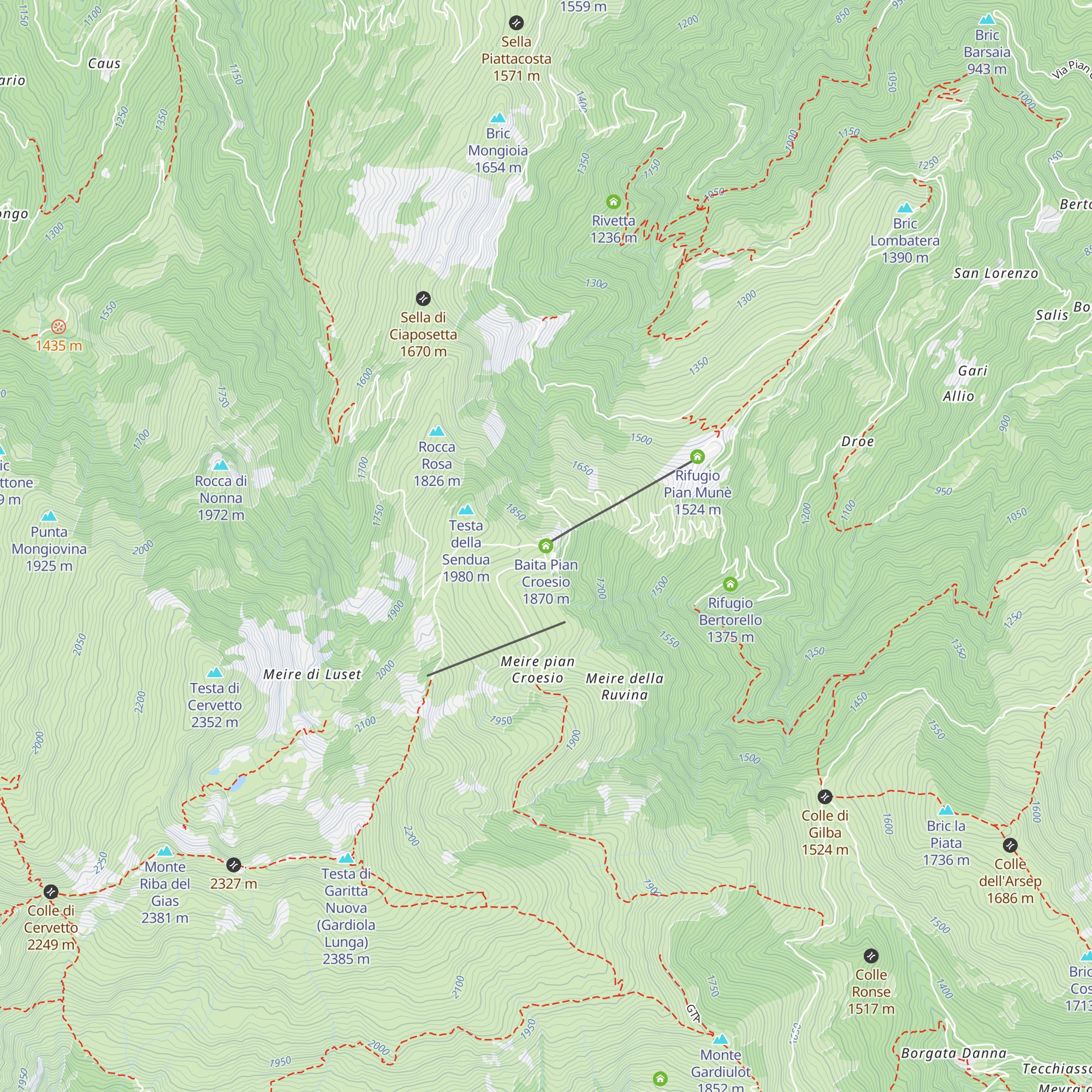 Baita Pian Croesio map