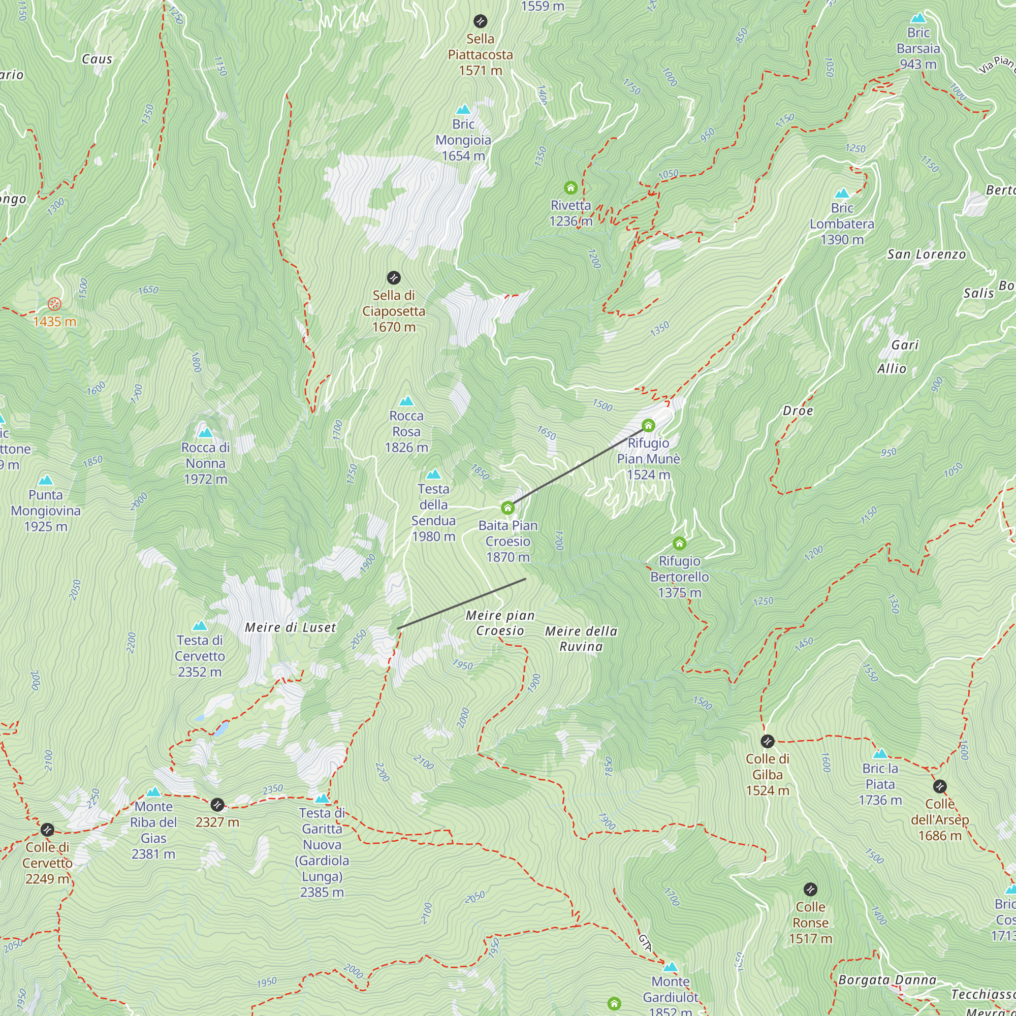 Baita Pian Croesio map