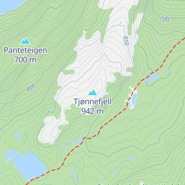 Map of Tjønnefjell