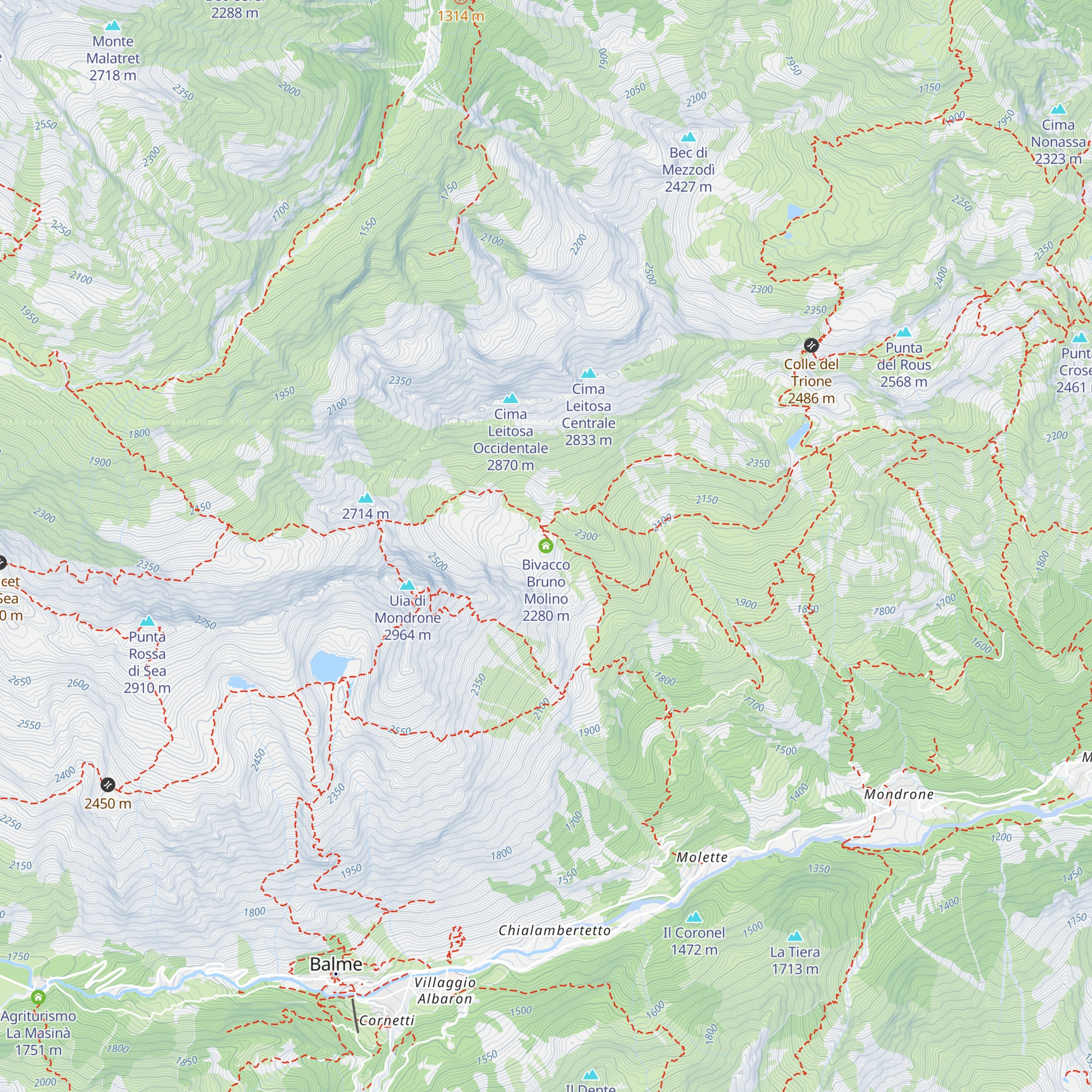 Bivacco Bruno Molino map