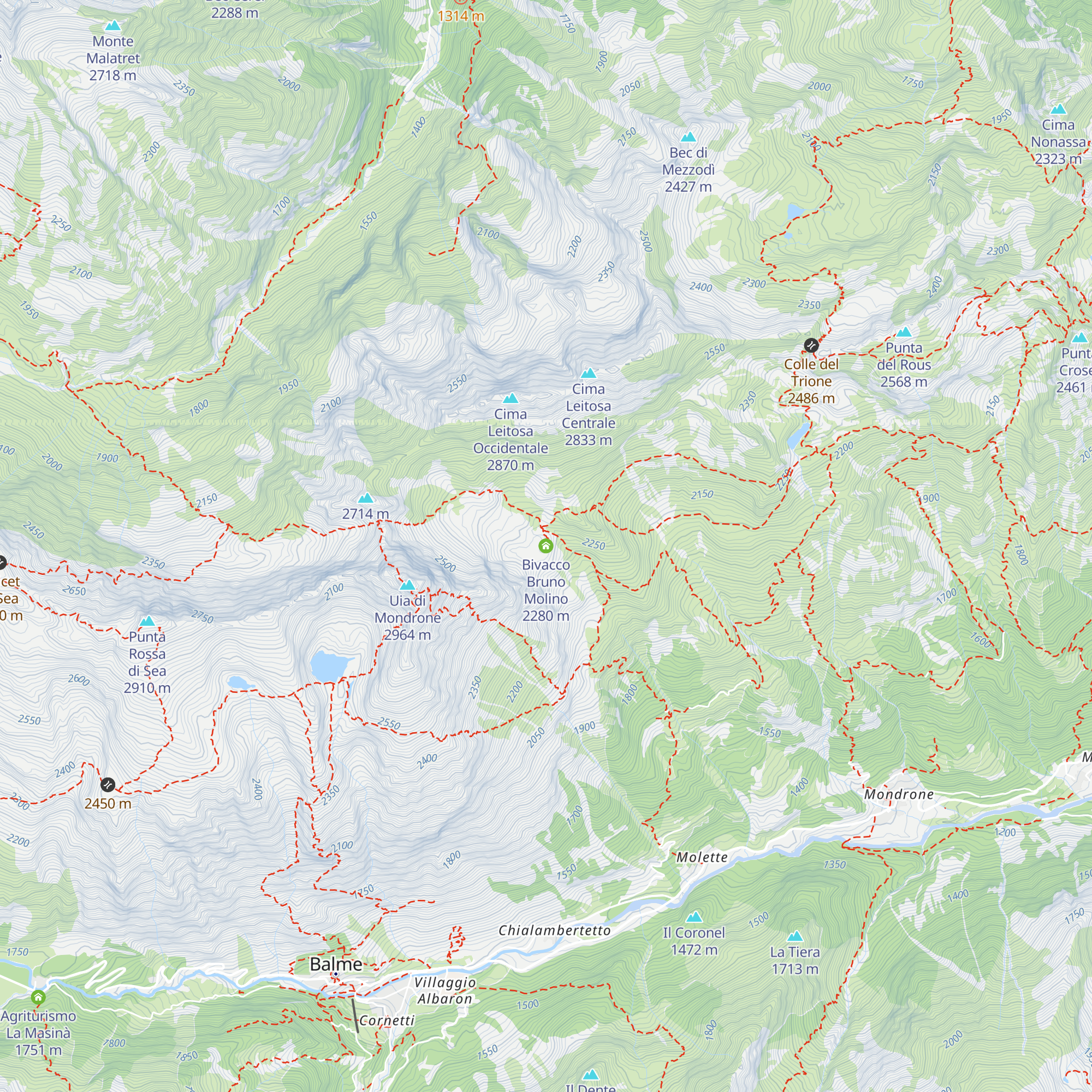Bivacco Bruno Molino map