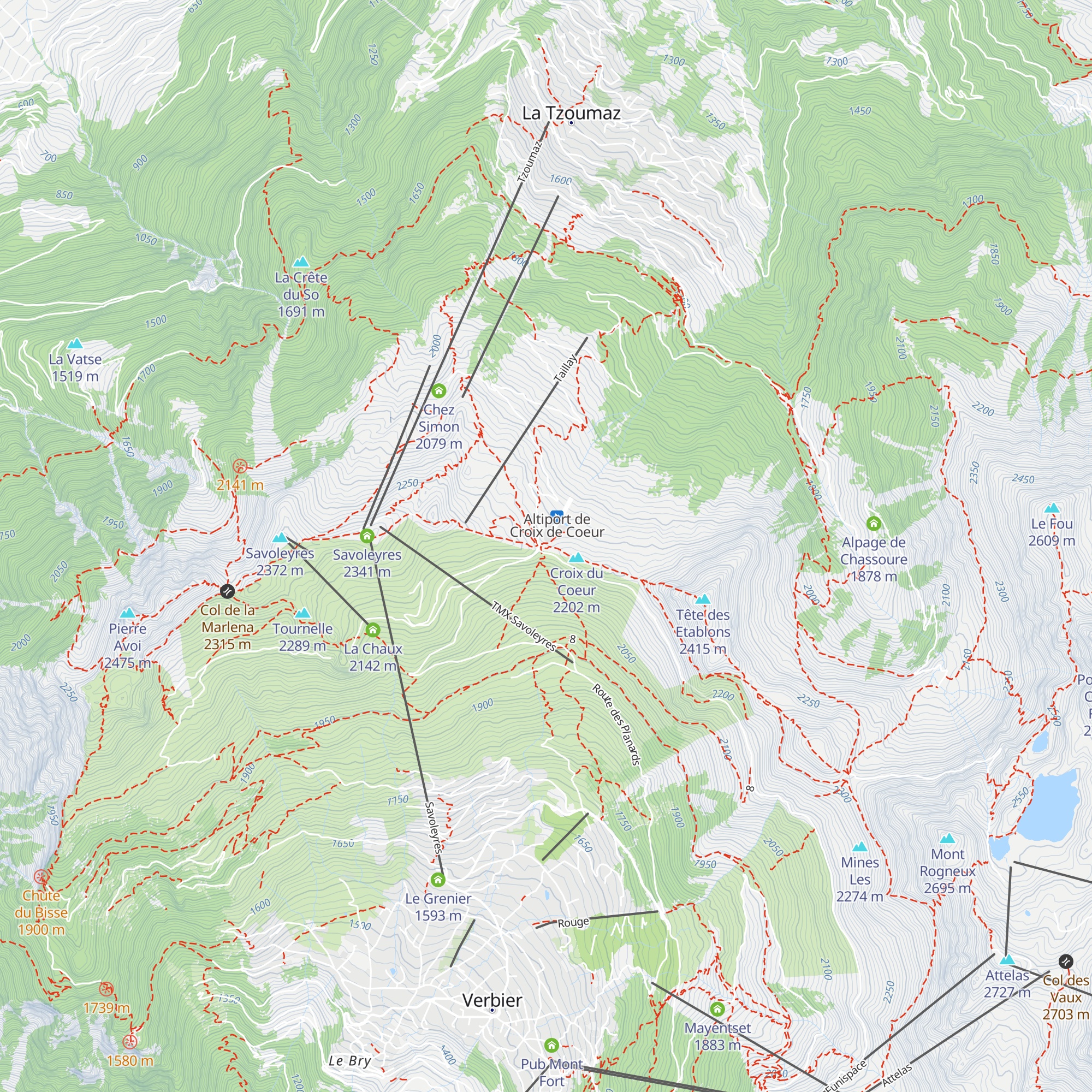 Croix de Coeur map